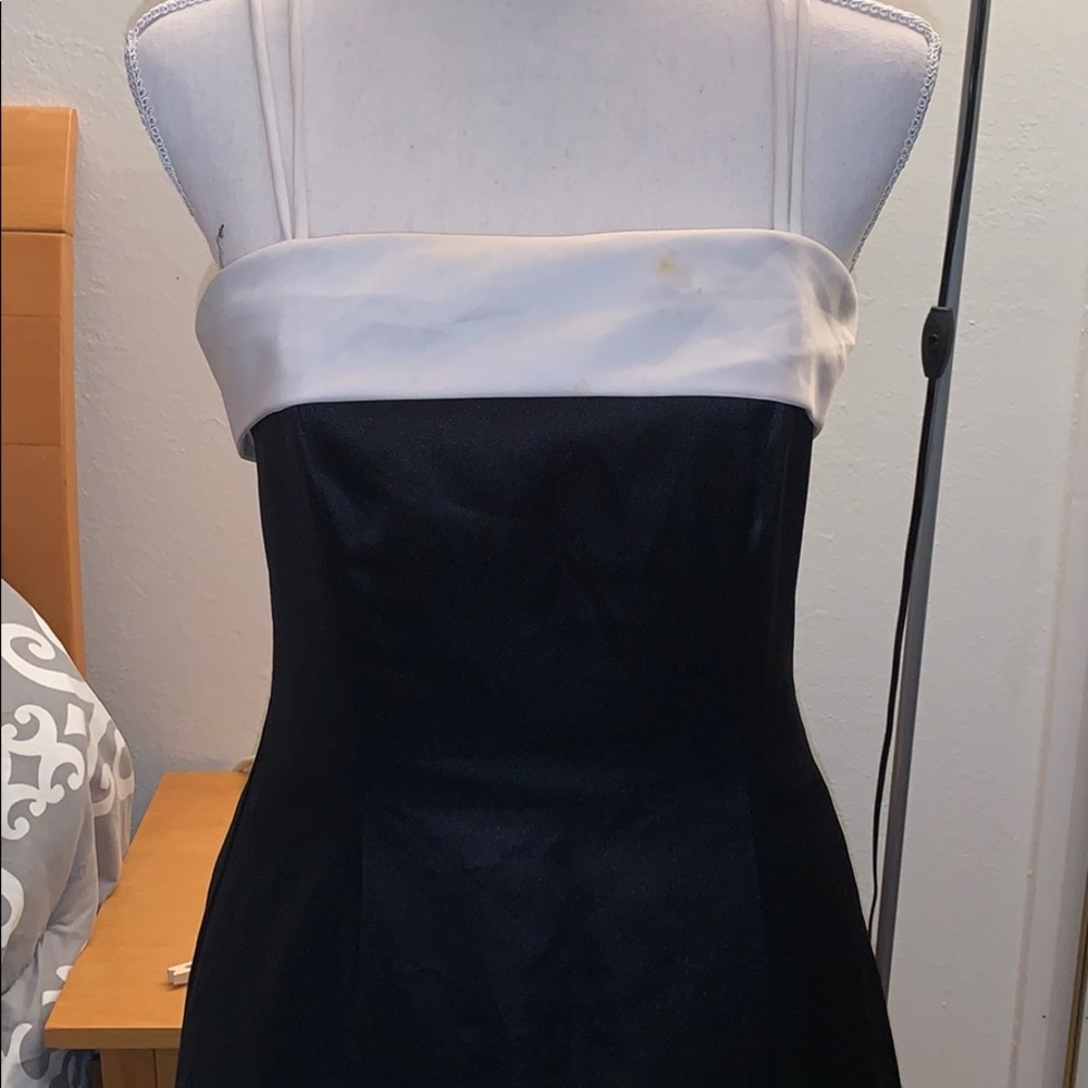 Vintage black and white prom formal dress